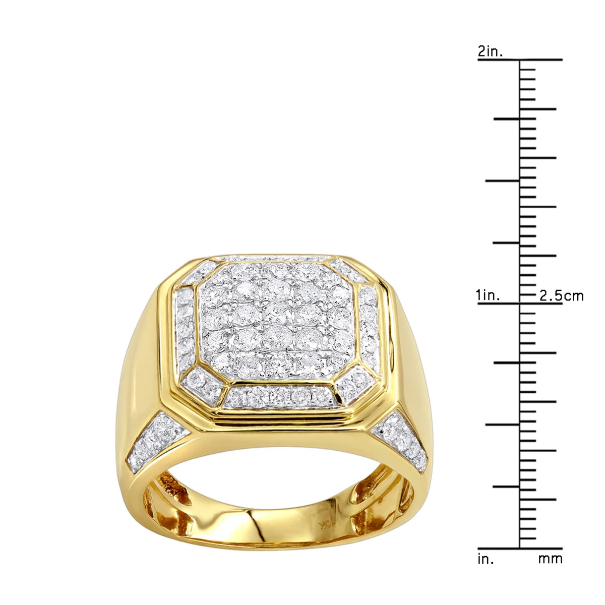 2 Carat Diamond Pinky Ring Or Wedding Band For Men 10K Yellow Gold By Luxurman 6 2 Carat Diamond Pinky Ring Or Wedding Band For Men 10K Yellow Gold By Luxurman - Image 6