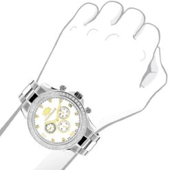 2 Carat Two Tone Men's Diamond Luxurman Liberty Watch W Swiss Movement -Luxurman 2 carat two tone mens diamond luxurman liberty watch w swiss movement bod