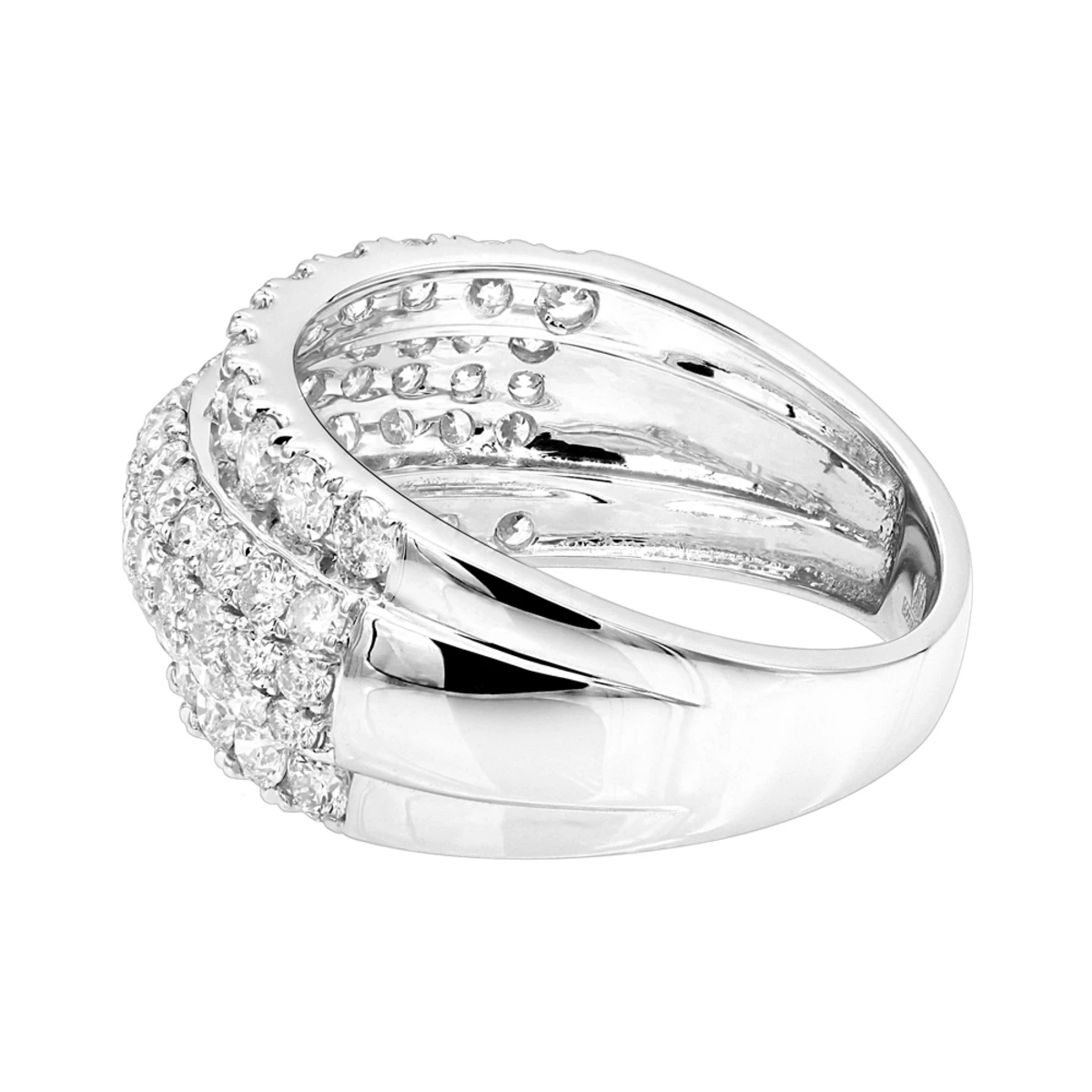 2 Carat Unique Diamond Wedding Band For Women 14K White Gold Ladies Cocktail Ring 4 2 Carat Unique Diamond Wedding Band For Women 14K White Gold Ladies Cocktail Ring - Image 4