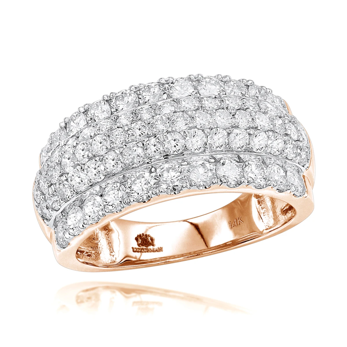 2 Carat Unique Diamond Wedding Band For Women 14K White Gold Ladies Cocktail Ring 3 2 Carat Unique Diamond Wedding Band For Women 14K White Gold Ladies Cocktail Ring - Image 3