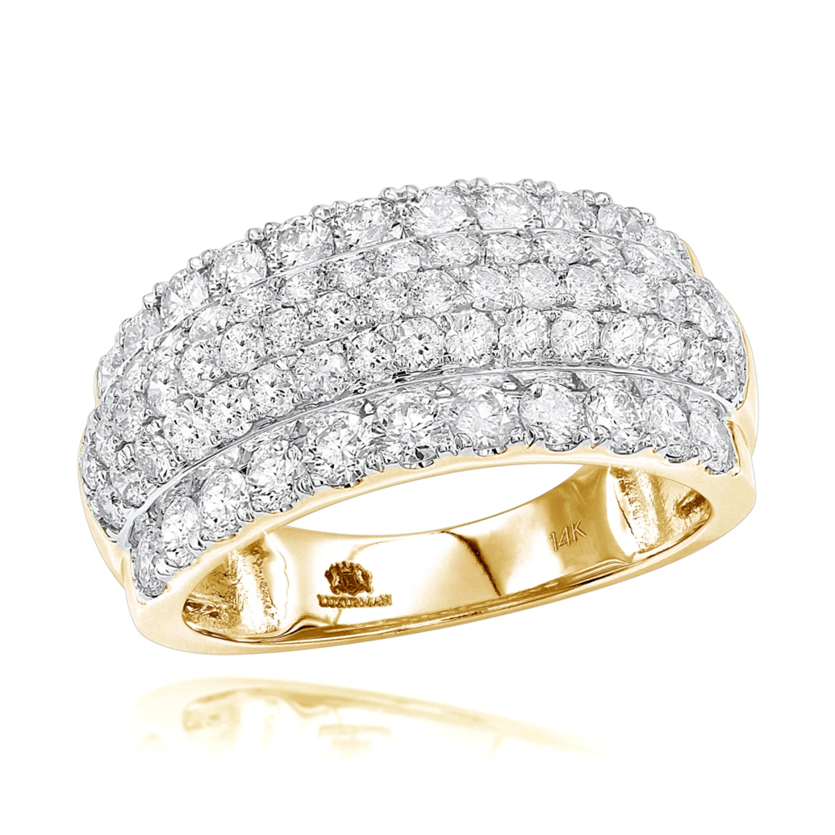 2 Carat Unique Diamond Wedding Band For Women 14K White Gold Ladies Cocktail Ring 2 2 Carat Unique Diamond Wedding Band For Women 14K White Gold Ladies Cocktail Ring - Image 2