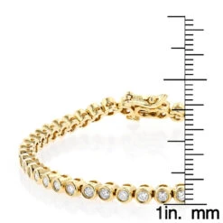 2.20 Carat Diamond Tennis Bracelet 14K Yellow Gold Bezel Set 11 2.20 Carat Diamond Tennis Bracelet 14K Yellow Gold Bezel Set -Luxurman 220 carat diamond tennis bracelet 14k bezel set p 22425 rulerye