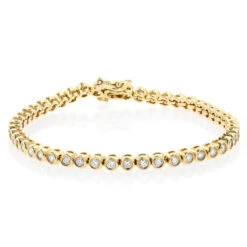 2.20 Carat Diamond Tennis Bracelet 14K Yellow Gold Bezel Set 8 2.20 Carat Diamond Tennis Bracelet 14K Yellow Gold Bezel Set -Luxurman 220 carat diamond tennis bracelet 14k bezel set p 22425 ye