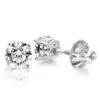 2ct Round Cut Diamond Platinum Stud Earrings
