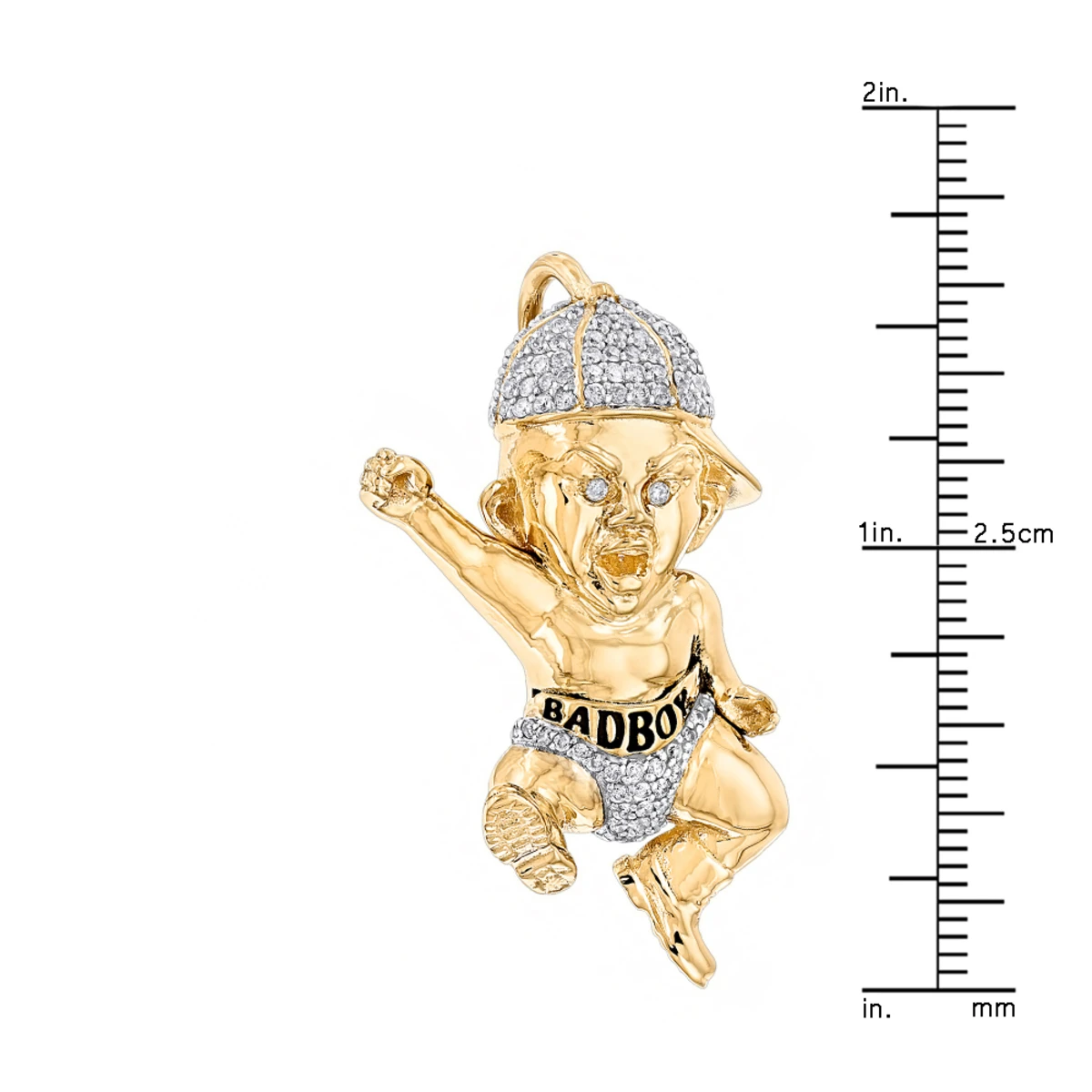 10K Yellow Gold Diamond Bad Boy Pendant 1.3ct By Luxurman 6 10K Yellow Gold Diamond Bad Boy Pendant 1.3ct By Luxurman - Image 6