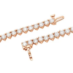 3 Prong Diamond Eternity Chain For Men And Women 14K Yellow Gold Tennis Necklace -Luxurman 3mm iced out eternity diamond chain for men women 14k gold tennis necklace 804063 backro