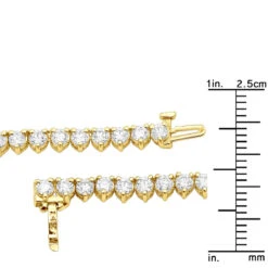 3 Prong Diamond Eternity Chain For Men And Women 14K Yellow Gold Tennis Necklace -Luxurman 3mm iced out eternity diamond chain for men women 14k gold tennis necklace 804063 rulerye