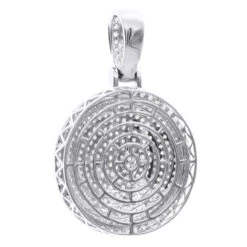 4 Carat Diamond Pendant For Men 14K Yellow Gold Iced Out Round Medallion -Luxurman 4 carat diamond pendant for men 14k gold iced out round medallion 803232 back white