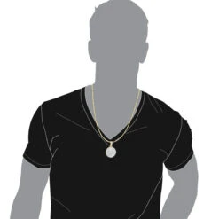 4 Carat Diamond Pendant For Men 14K Yellow Gold Iced Out Round Medallion -Luxurman 4 carat diamond pendant for men 14k gold iced out round medallion 803232 body yellow