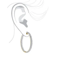 Large 5 Carat Diamond Hoop Earrings For Women 14K Yellow Gold Inside Out Style 10 Large 5 Carat Diamond Hoop Earrings For Women 14K Yellow Gold Inside Out Style -Luxurman 5 carat diamond hoop earrings 14k gold inside out style p 48029 bodye