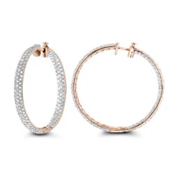 Large 5 Carat Diamond Hoop Earrings For Women 14K Yellow Gold Inside Out Style 8 Large 5 Carat Diamond Hoop Earrings For Women 14K Yellow Gold Inside Out Style -Luxurman 5 carat diamond hoop earrings 14k gold inside out style p 48029 ro