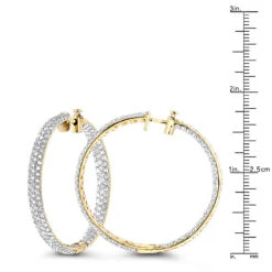 Large 5 Carat Diamond Hoop Earrings For Women 14K Yellow Gold Inside Out Style 11 Large 5 Carat Diamond Hoop Earrings For Women 14K Yellow Gold Inside Out Style -Luxurman 5 carat diamond hoop earrings 14k gold inside out style p 48029 rulerye