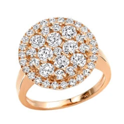 5 Carat Men's Diamond Engagement Ring 14K Yellow Gold Cluster Setting -Luxurman 5 carat mens diamond engagement ring in 14k gold cluster setting 000743 ro