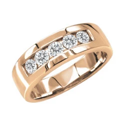 5 Year Anniversary Ring 14K White Gold Five Stone Diamond Wedding Band For Men 1ct 8 5 Year Anniversary Ring 14K White Gold Five Stone Diamond Wedding Band For Men 1ct -Luxurman 5 year anniversary ring 14k gold 5 stone diamond wedding band for men 1ct ro