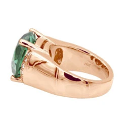 6 Carat Green Emerald Diamond Ring 14K Yellow Gold 0.15ct -Luxurman 6 carat green emerald diamond ring 14k gold 015ct p 29465 backro