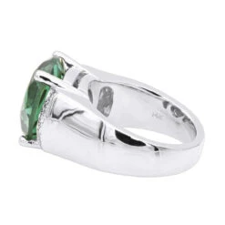 6 Carat Green Emerald Diamond Ring 14K Yellow Gold 0.15ct -Luxurman 6 carat green emerald diamond ring 14k gold 015ct p 29465 backwh