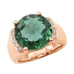 6 Carat Green Emerald Diamond Ring 14K Yellow Gold 0.15ct -Luxurman 6 carat green emerald diamond ring 14k gold 015ct p 29465 ro