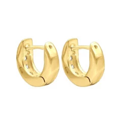 9mm Huggies 14K Yellow Gold Small Diamond Hoop Earrings For Children 0.15ct -Luxurman 9mm huggies real 14k gold small diamond hoop earrings for children 015ct 018004 backye 20211228