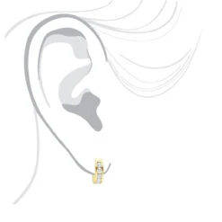 9mm Huggies 14K Yellow Gold Small Diamond Hoop Earrings For Children 0.15ct -Luxurman 9mm huggies real 14k gold small diamond hoop earrings for children 015ct 018004 bodye 20211228