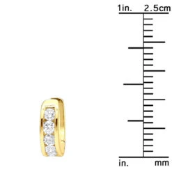 9mm Huggies 14K Yellow Gold Small Diamond Hoop Earrings For Children 0.15ct -Luxurman 9mm huggies real 14k gold small diamond hoop earrings for children 015ct 018004 rulerye 20211228