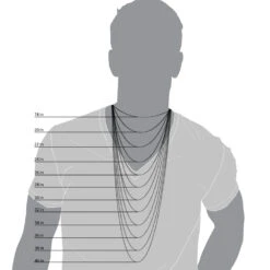 Unique Men's Tennis 10K Yellow Gold Ruby Necklace For Men 10.5ct By Luxurman 15 Unique Men's Tennis 10K Yellow Gold Ruby Necklace For Men 10.5ct By Luxurman -Luxurman Mens Chains Length Comparison Illustration 36