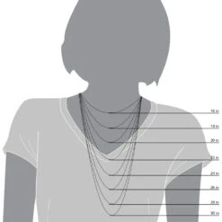 LUXURMAN Solid 14K Yellow Gold Box Chain For Women Adjustable 0.9mm 27 LUXURMAN Solid 14K Yellow Gold Box Chain For Women Adjustable 0.9mm -Luxurman Womens Chains Length Comparison Illustration 4