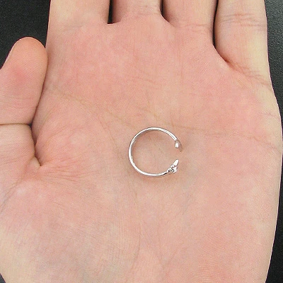 Adjustable 14K White Gold Diamond Toe Ring Star Moon 0.04ct 3 Adjustable 14K White Gold Diamond Toe Ring Star Moon 0.04ct - Image 3