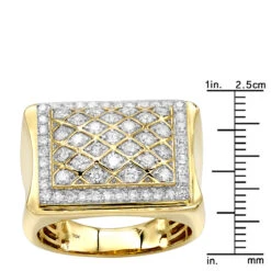 Affordable 10K White Gold Diamond Ring For Men 1.35ct By Luxurman Pinky Ring -Luxurman affordable 10k gold diamond ring for men 135ct by luxurman pinky ring rulerye