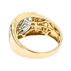 Affordable 10K Yellow Gold Diamond Cluster Ring For Men 1/2ct -Luxurman affordable 10k yellow rose white gold diamond cluster ring for men 12ct backye