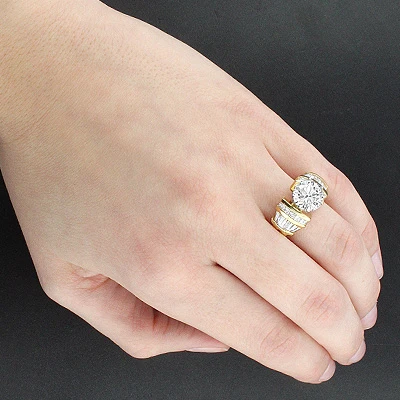 Baguette Diamond Engagement Ring Setting 1.03ct 14K Yellow Gold 3 Baguette Diamond Engagement Ring Setting 1.03ct 14K Yellow Gold - Image 3