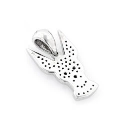 Black And White Diamond Dog Pendant 0.51ct 14K White Gold -Luxurman black and white diamond dog pendant 051ct 14k gold p 48385 backwh