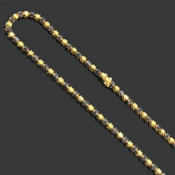 Black And Yellow Diamond Chain Necklace 20.87ct 10K Yellow Gold