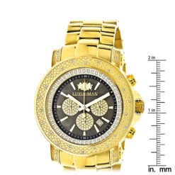 Black Dial Luxurman Diamond Watch 0.75ct Yellow Gold Plated Escalade 9 Black Dial Luxurman Diamond Watch 0.75ct Yellow Gold Plated Escalade -Luxurman black dial luxurman diamond watch 075ct yellow gold plated escalade ruler
