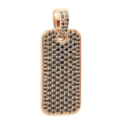 2 Inch Men's Black Diamond Dog Tag Pendant 14K White Gold 7.5ct -Luxurman black diamond dog tag pendant 14k 750ct p 44068 rose