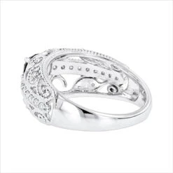 Antique White Black Diamond Engagement Ring With Filigree 1.2ct 14K White Gold -Luxurman black diamond engagement ring 116ct 14k gold p 45921 backwh