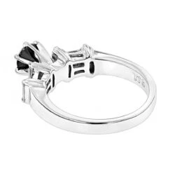 14K White Gold Thin Black Unique Engagement Diamond Ring 1.30ct 9 14K White Gold Thin Black Unique Engagement Diamond Ring 1.30ct -Luxurman black diamond ring unique engagement jewelry 130ct 14k p 45907 backwh