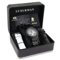 Black Diamond Watch For Men By LUXURMAN 2.25ct -Luxurman black diamond watches for men by luxurman 225ct p 44423 2