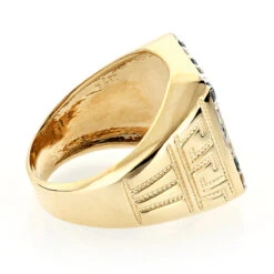 Black Onyx And Diamond 14K White Gold Men's White Blue Diamond Ring 1.68ct -Luxurman black onyx and diamond rings 14k gold mens white blue diamond ring 168ct backye