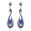 Blue Sapphire Diamond Ladies Infinity Earrings By Luxurman 4ct 14K White Gold