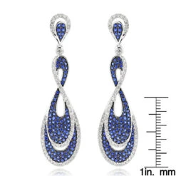 Blue Sapphire Diamond Ladies Infinity Earrings By Luxurman 4ct 14K White Gold 11 Blue Sapphire Diamond Ladies Infinity Earrings By Luxurman 4ct 14K White Gold -Luxurman blue sapphire diamond ladies infinity earrings by luxurman 4ct 14k gold rulerwh