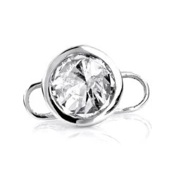 14K White Gold Diamond Microdermal Jewelry Implant For Body Piercing 0.25ct