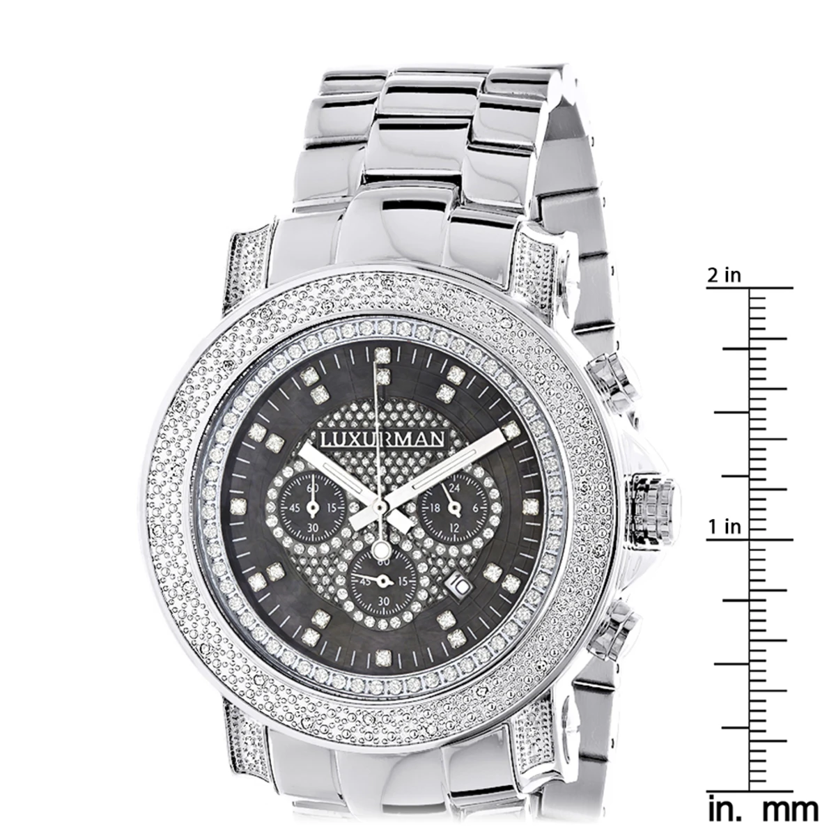 Chronograph Luxury Diamond Watch For Men 0.75ct Luxurman Black MOP Escalade 5 Chronograph Luxury Diamond Watch For Men 0.75ct Luxurman Black MOP Escalade - Image 5