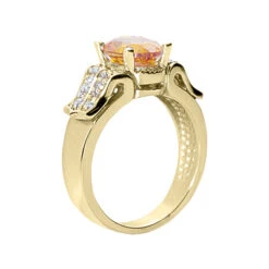 14K White Gold Ladies Citrine & Diamond Ring 0.24ctd 2ctc -Luxurman citrine rings 14k gold ladies diamond ring 024ctd 2ctc p 29381 back yellow
