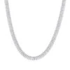Hip Hop 3 Row Diamond Tennis Chain 14K White Gold Men's Necklace 30 Carats