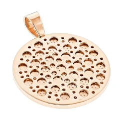 Custom 10K Yellow Gold Diamond Initial Pendant For Men 6.5ct Large Round Medallion -Luxurman custom 10k yellow gold diamond dj pendant for men with initials 65ct back rose