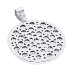 Custom 10K Yellow Gold Diamond Initial Pendant For Men 6.5ct Large Round Medallion -Luxurman custom 10k yellow gold diamond dj pendant for men with initials 65ct back white