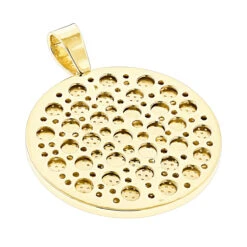 Custom 10K Yellow Gold Diamond Initial Pendant For Men 6.5ct Large Round Medallion -Luxurman custom 10k yellow gold diamond dj pendant for men with initials 65ct back yellow