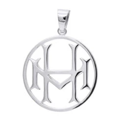 14K White Gold Round Diamond Initial Pendant For Men 1.75 -Luxurman custom 14k gold round diamond initial pendant for men backwh