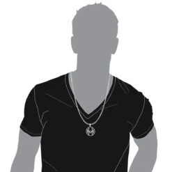 14K White Gold Round Diamond Initial Pendant For Men 1.75 -Luxurman custom 14k gold round diamond initial pendant for men bodwh