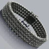 Custom Black Diamond Bracelet 4 Rows 10K Gold 11.00ct